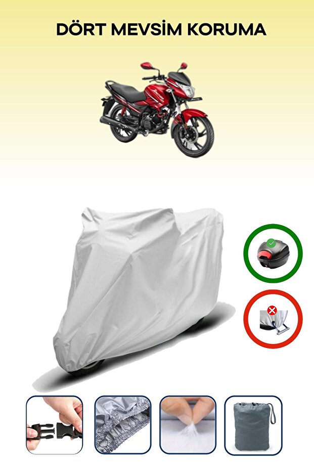 Gray Rear Bag Compatible Hero Ignitor 125 Compatible Motorcycle Tarpaulin Motor Cover