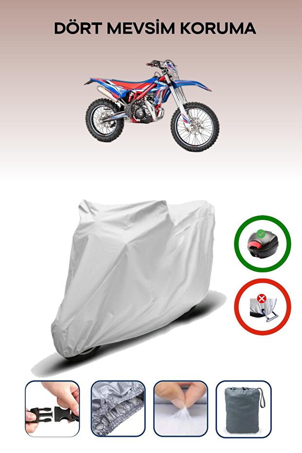 Gray Rear Bag Compatible Beta Rr 2t Enduro 250 Compatible Motorcycle Tarpaulin Motor Cover