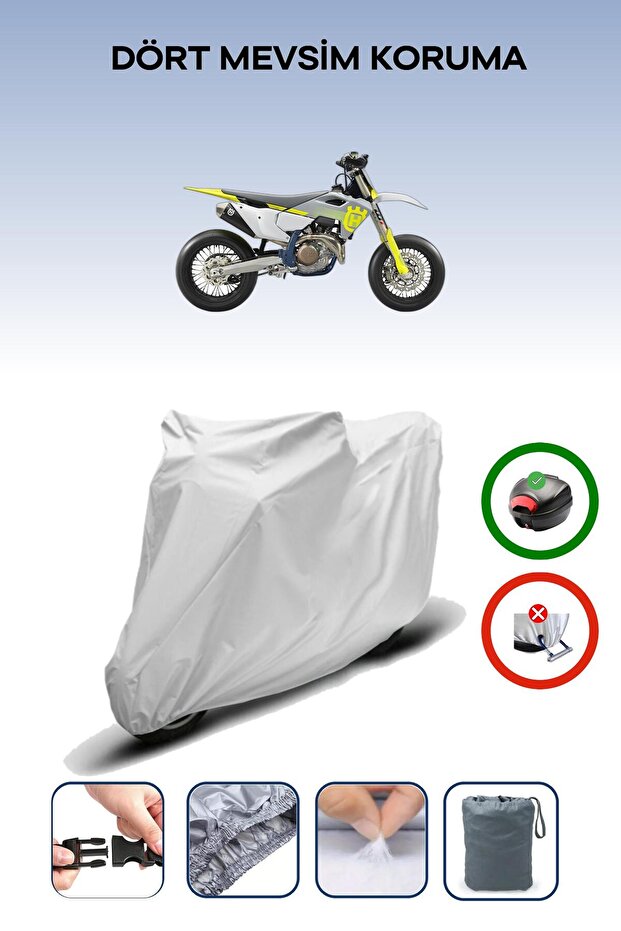 Gray Rear Bag Compatible Husqvarna Fs 450 Compatible Motorcycle Tarpaulin Engine Cover