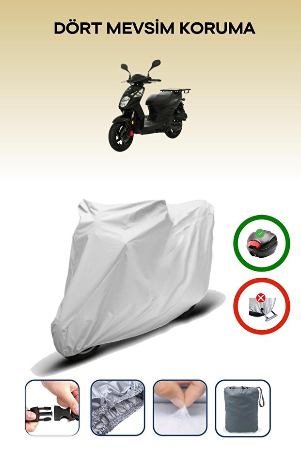 Gray Rear Bag Compatible Sym Xpro 125 Compatible Motorcycle Tarpaulin Motor Cover