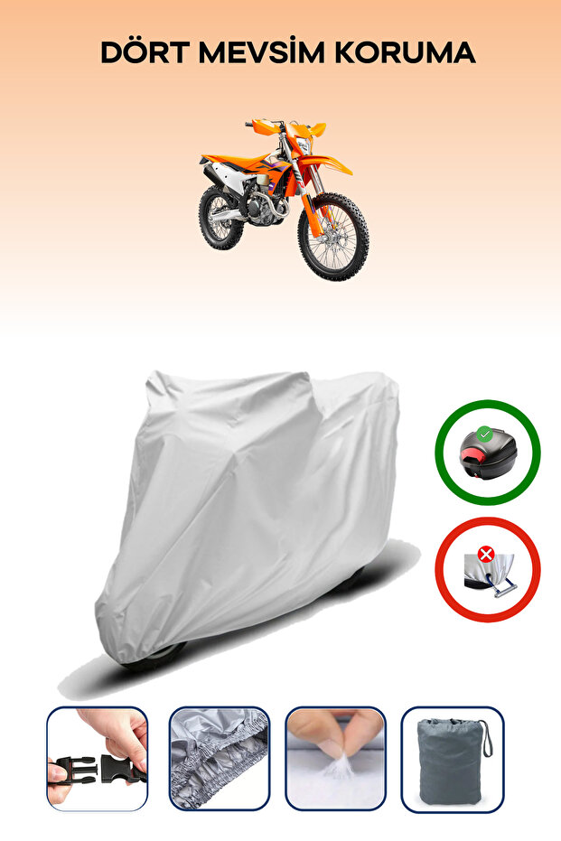 Gray Rear Bag Compatible Ktm 350 Exc-F Compatible Motorcycle Canvas Motor Cover