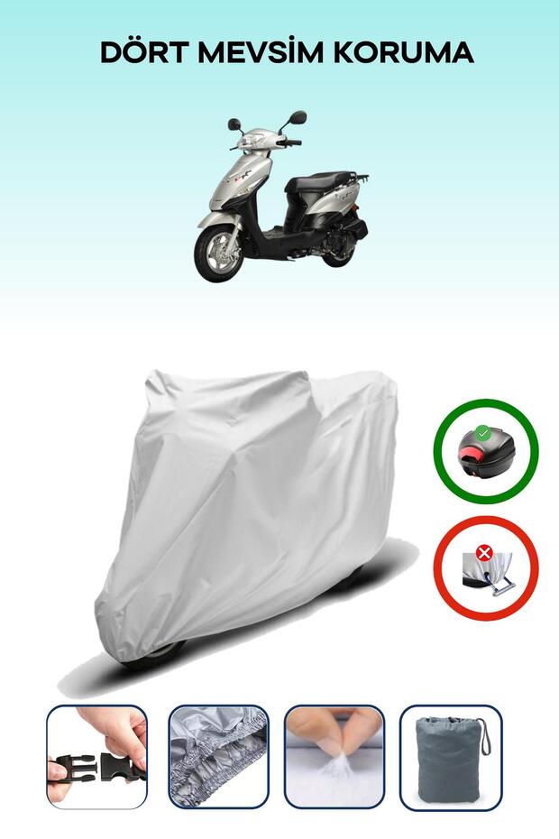 Gray Rear Bag Compatible Kuba Golf 100 Compatible Motorcycle Tarpaulin Motor Cover