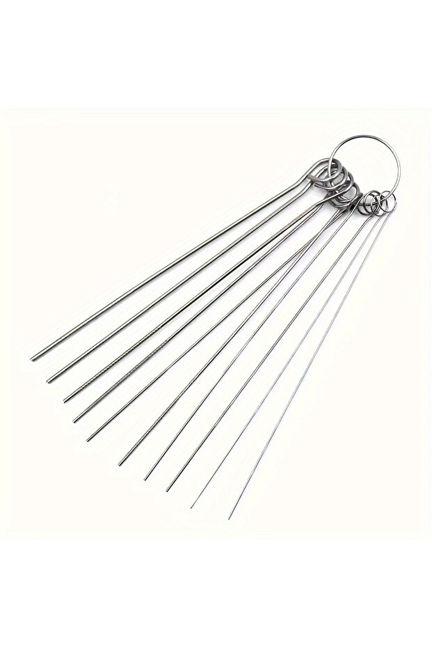 silvery 10 Stainless Steel Needle Shower Head Cleaning Brush Set, Suitable for Multi Size Shower Hea