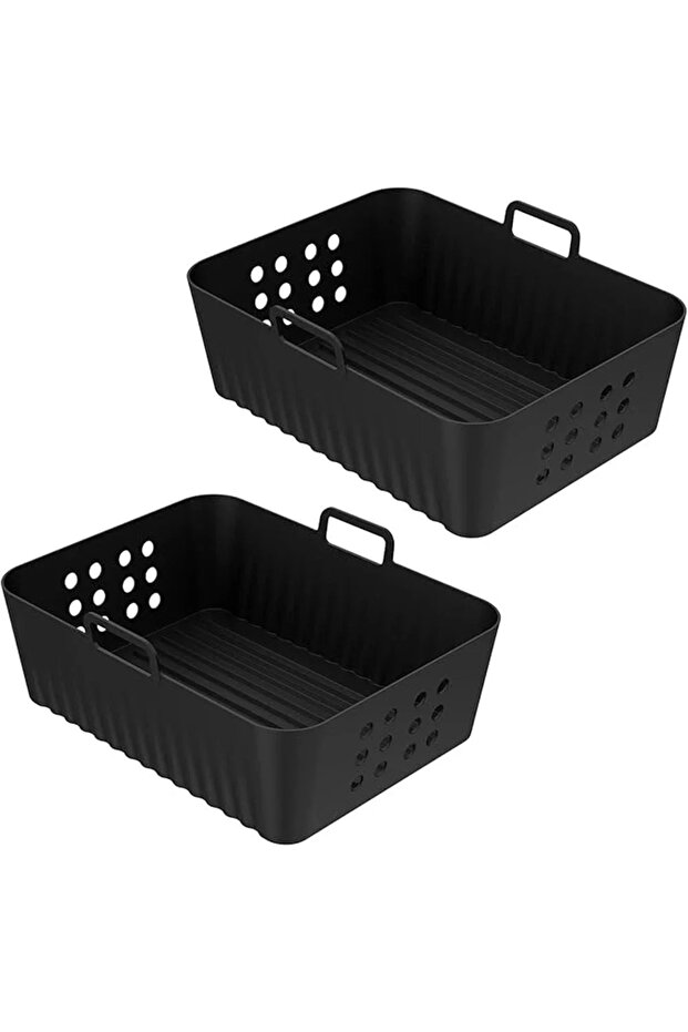 2PCS 2Pcs Air Fryer Silicone Liners for Ninja SL400 SL401 Double Stack XL Basket Reusable Air Fryer