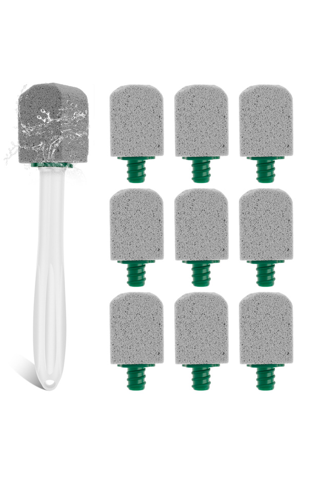 10Pcs 10Pcs Natural Pumice Stone Toilets Brush Long Handle Bathroom Cleaning Brush Rust Stain Remova - 1