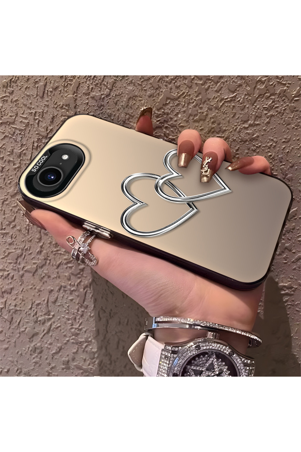 iPhone 16E Compatible Interconnected Hearts Silicone Protective Case - 2