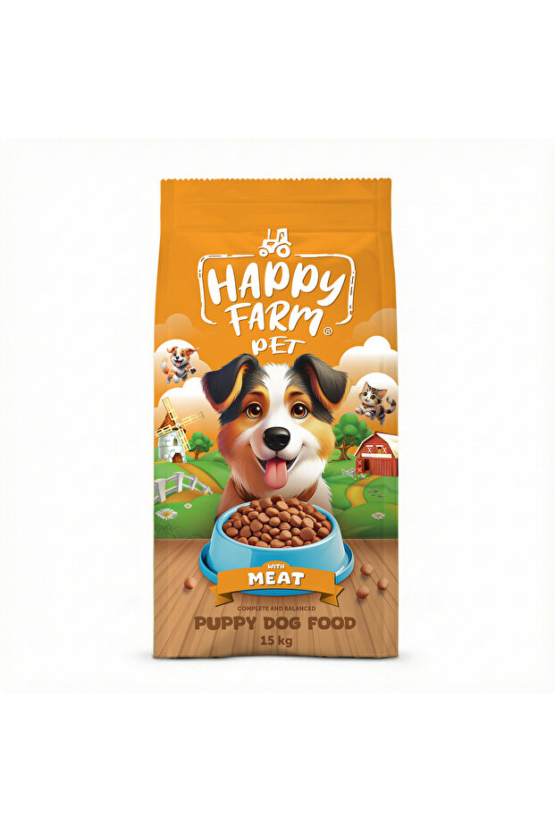 happy farm Yavru Köpek Maması Puppy Kuzu Etli 15 KG