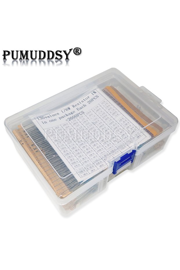 2600Pcs 130Values 1/6W=1/8W 0.125W 1% Metal Film Resistors Assorted Pack Kit Set Lot Resistors As...