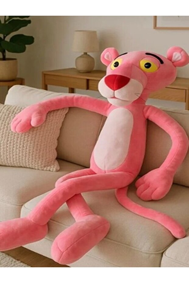 Pembe Panter Peluş 95 cm – Dev Boy & Sevimli Çocuk Hediyesi - 1