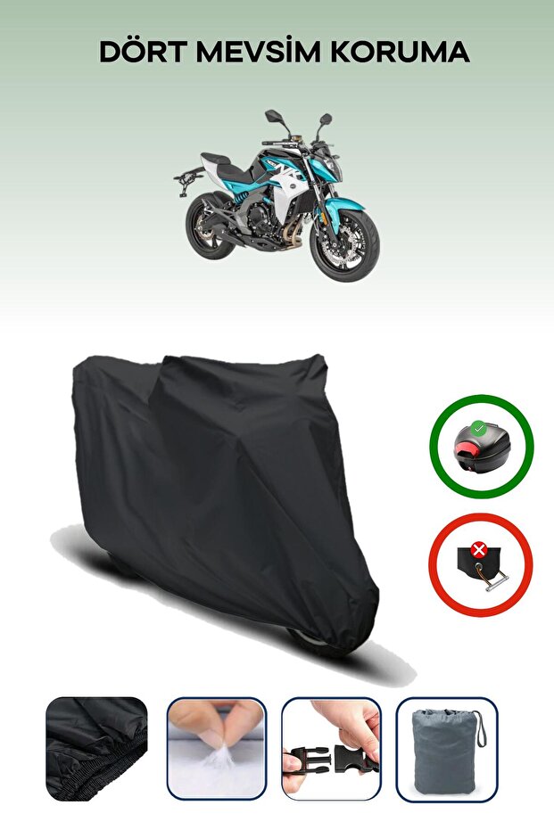 Black Rear Bag Compatible Cfmoto 450Nk Compatible Motorcycle Tarpaulin Motor Cover