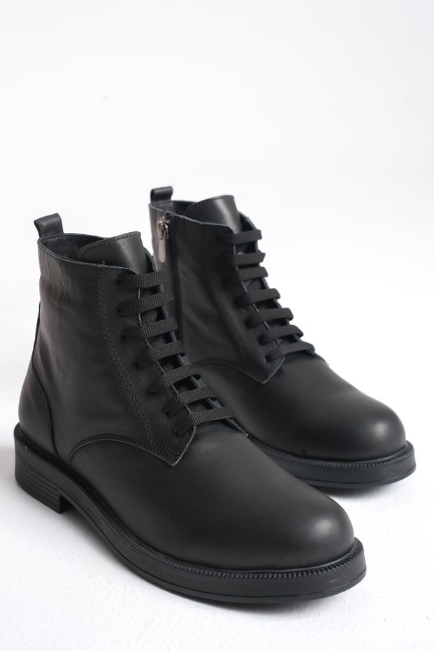 Chica Genuine Leather Black Skin Women's Boots