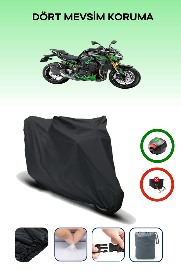 Black Rear Bag Compatible Kawasaki Z 900 Se Compatible Motorcycle Canvas Motor Cover