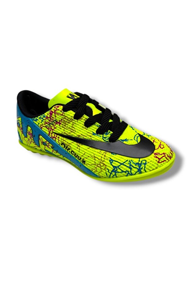 037-26 Boys' Astroturf Field Shoes Yellow Black 31-35