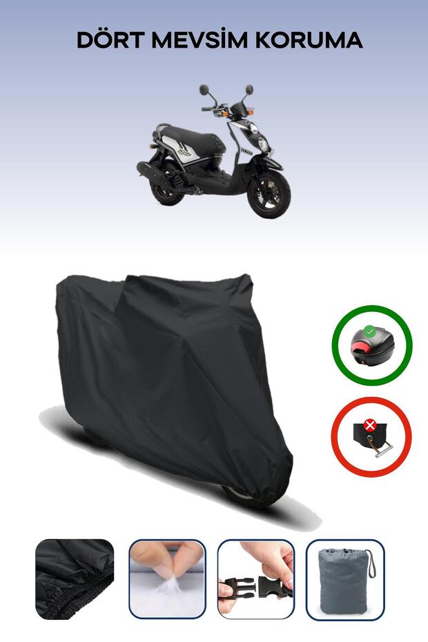 Black Rear Bag Compatible Yamaha Bw's 125 Compatible Motorcycle Tarpaulin Motor Cover