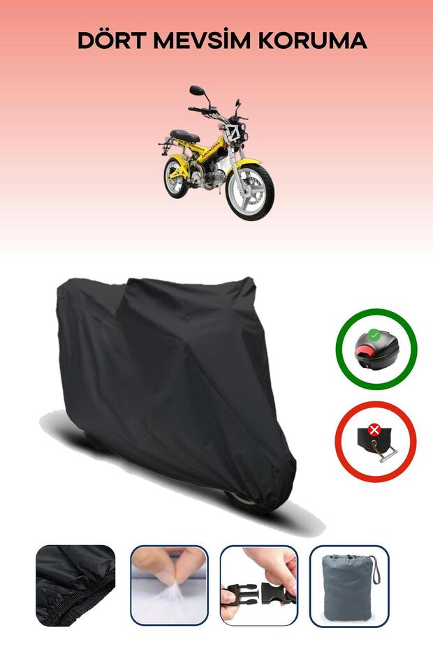 Black Rear Bag Compatible Mondial 125 Aggressive Compatible Motorcycle Canvas Motor Cover