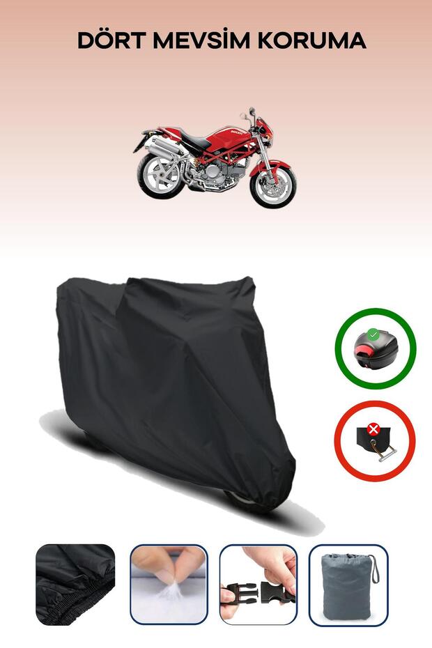Black Rear Bag Compatible Ducati S2R 800 Compatible Motorcycle Canvas Motor Cover