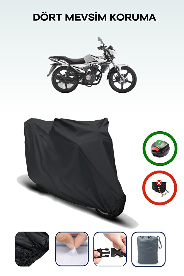 Black Rear Bag Compatible Rks Rk125-R Compatible Motorcycle Canvas Motor Cover