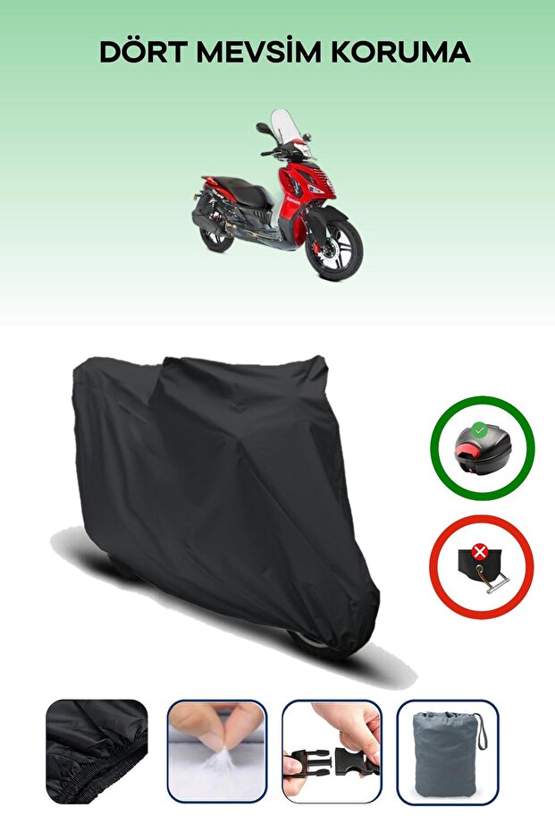 Black Rear Bag Compatible Kanuni Explorer Compatible Motorcycle Tarpaulin Motor Cover
