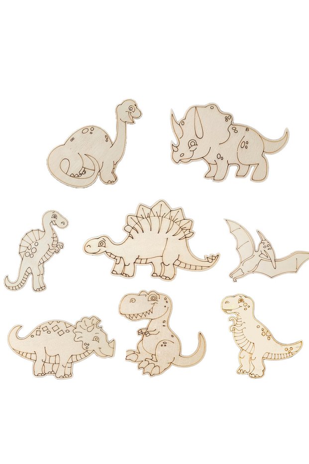 10pcs Mix 10pcs Wooden Dinosaur Crafts DIY Painting Wooden Ornaments For Kids Dinosaur Birthday Part