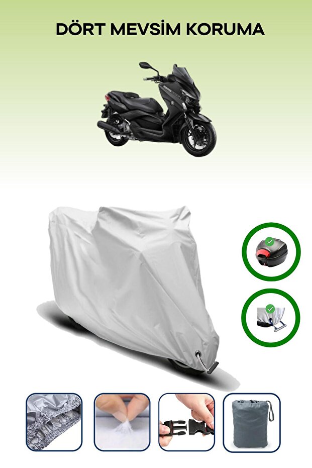 Gray Rear Bag and Lock Compatible Yamaha X-Max 250 Momodesign Compatible Motorcycle Tarpaulin