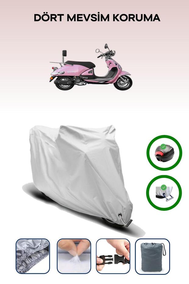 Gray Rear Bag and Lock Compatible Yuki Zn-100T-E5 Legend Compatible Motor Tarpaulin