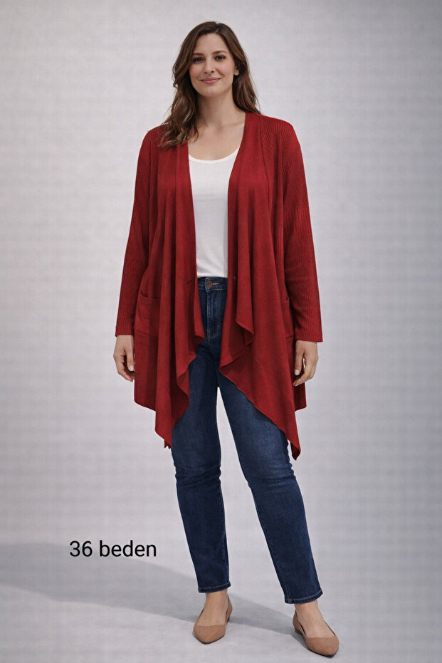 Asimetrik Triko Hırka - 1