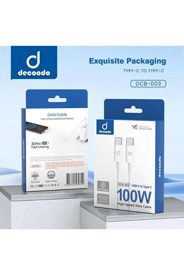 DCB-003 USB-C to USB-C Fast Charging & Data Cable – 100W PD – 1M Length – Braided Desi