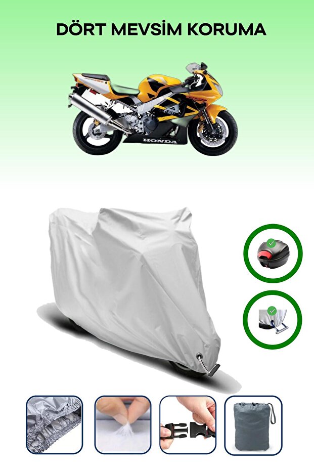 Gray Tail Bag and Lock Compatible Honda Cbr 929 Rr Compatible Motor Tarpaulin