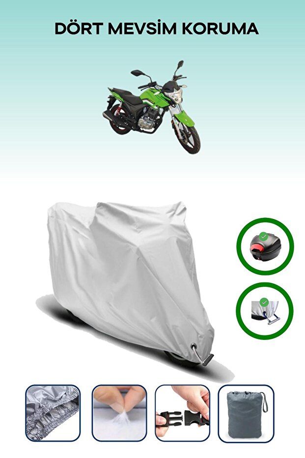Gray Rear Bag and Lock Compatible Kuba Cr1 Compatible Motor Tarpaulin