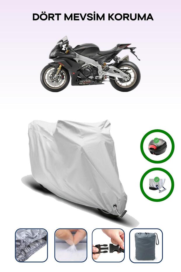 Gray Tail Bag and Lock Compatible Aprilia Rsv4 1100 Compatible Motor Tarpaulin