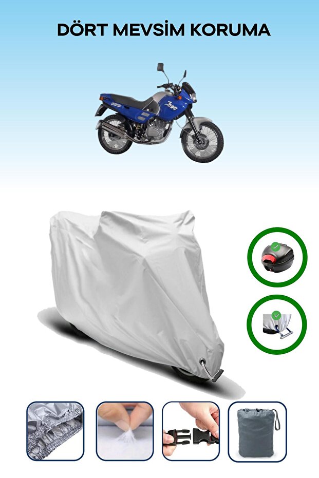 Gray Rear Bag and Lock Compatible Jawa 250 Laser Compatible Motorcycle Cover