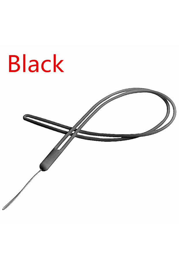 2pcs Long Black 2pcs Long Silicone Cell Phone Lanyard Holder Phone Wrist Straps Lanyards Keychain st