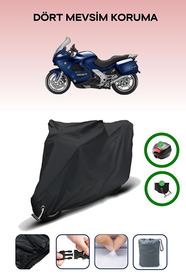 Black Rear Case and Lock Compatible Bmw K 1200 Gt Compatible Motorbike Tarpaulin