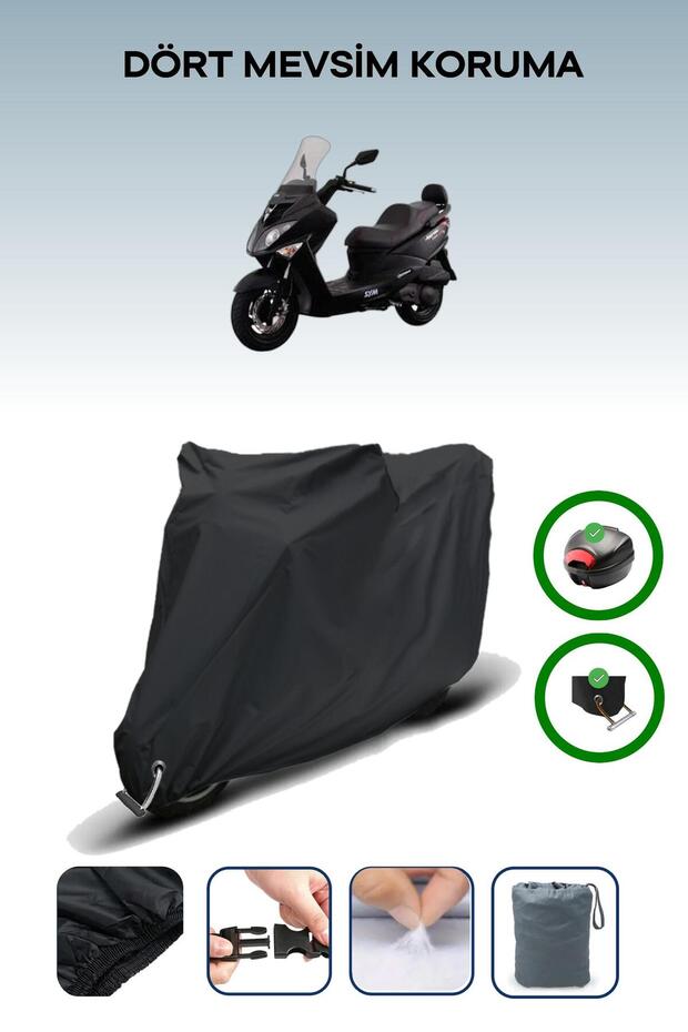 حقيبة خلفية سوداء وقماش محرك متوافق مع SYM Joyride Evo 200i