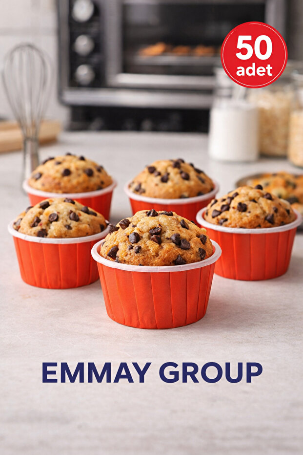 Red Color Muffin Cake Capsule That Can Be Put into the Oven 50 Pcs