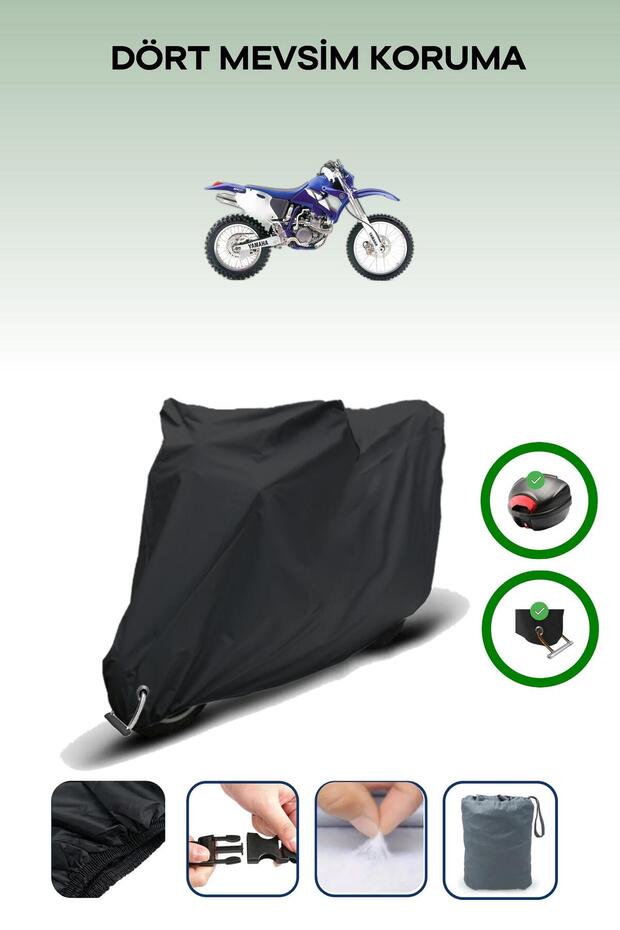 Black Rear Bag and Lock Compatible Yamaha Wr 426 F Compatible Motor Tarpaulin