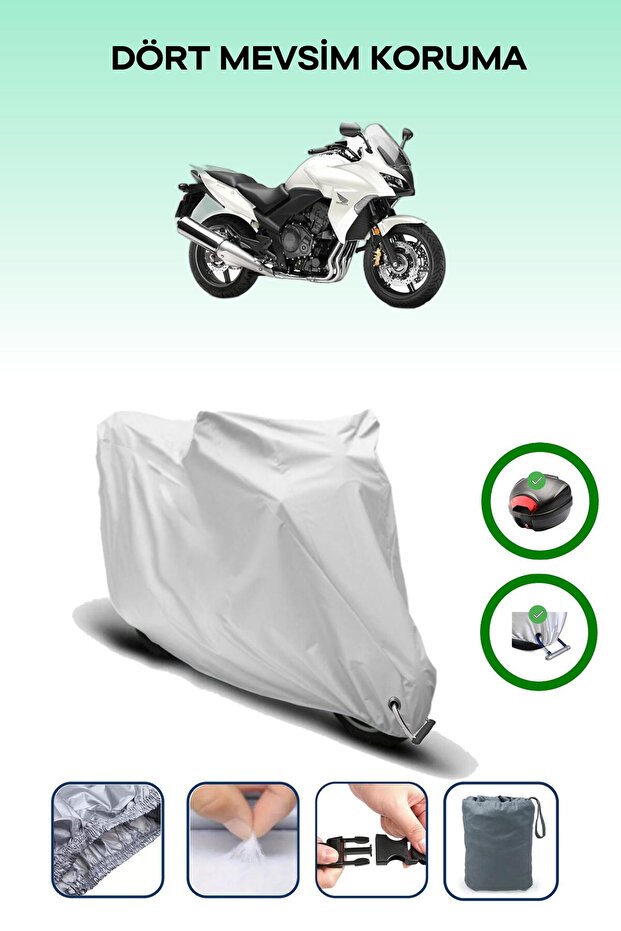 Gray Rear Bag and Lock Compatible Honda Cbf 1000 Compatible Motorcycle Tarpaulin