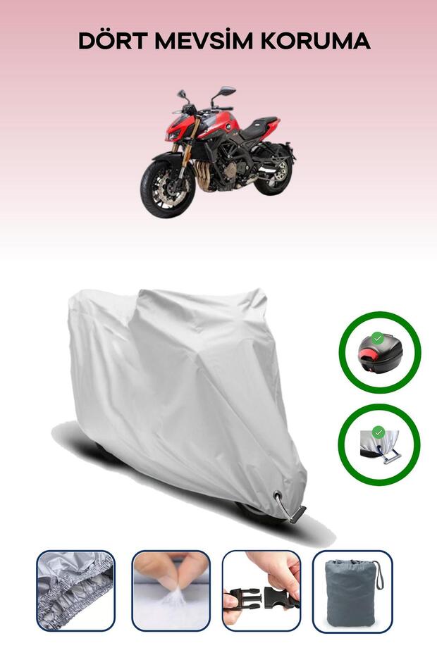Gray Rear Bag and Lock Compatible Benelli Tnt 600 Compatible Motor Tarpaulin