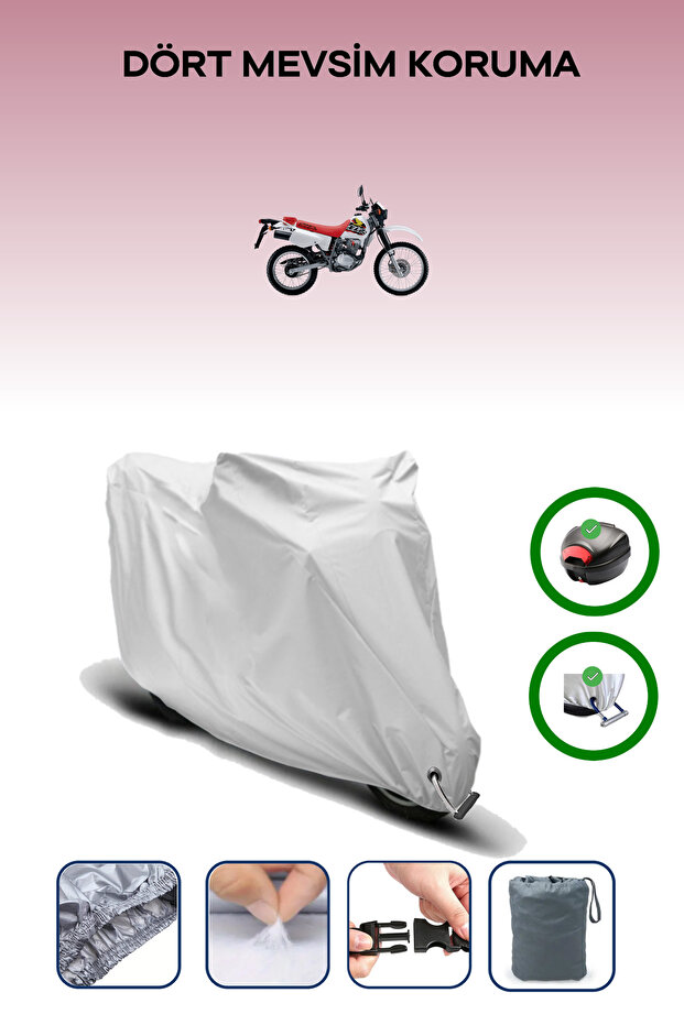 Gray Tail Bag and Lock Compatible Honda Xlr 125 Compatible Motorcycle Tarpaulin