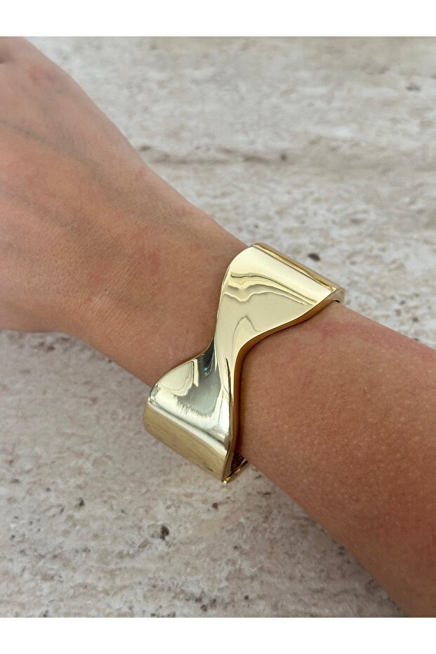 Kadın Çelik altın kaplama basic kelepçe - 1