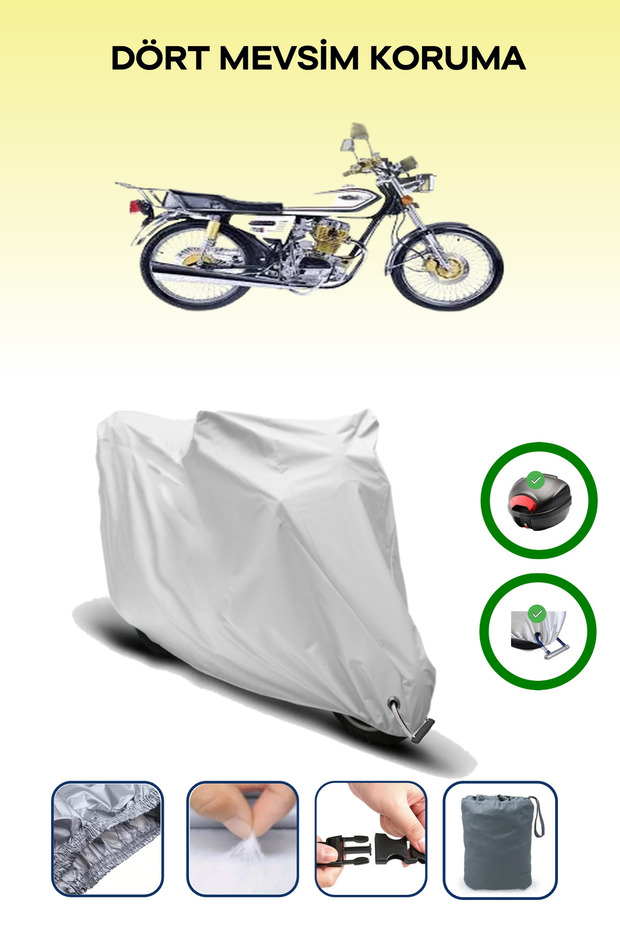 Gray Rear Bag and Lock Compatible Falcon Leopard 222 Compatible Motor Tarpaulin