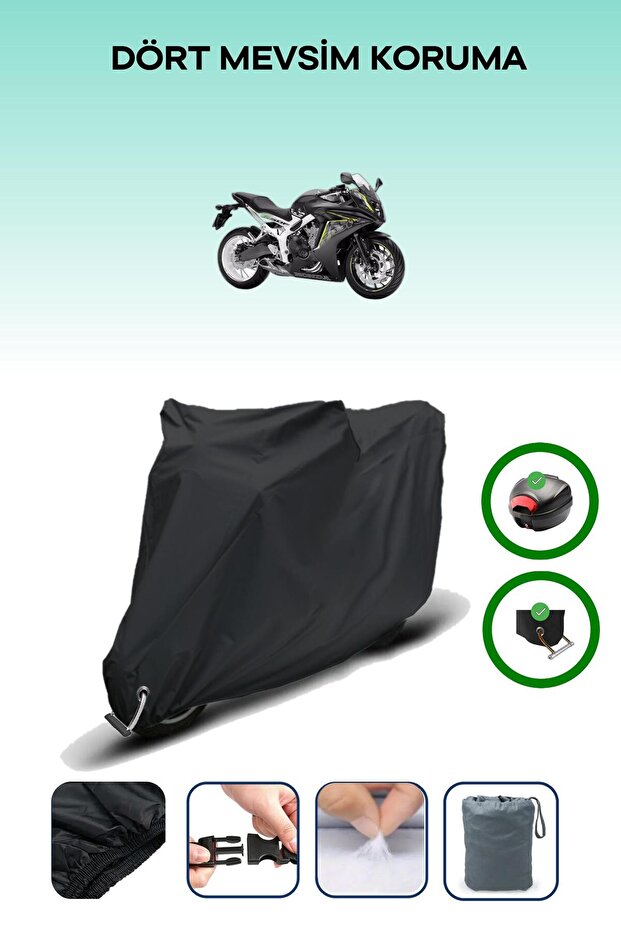 Black Rear Case and Lock Compatible Honda Cbr 650 Fa Compatible Motorbike Tarpaulin