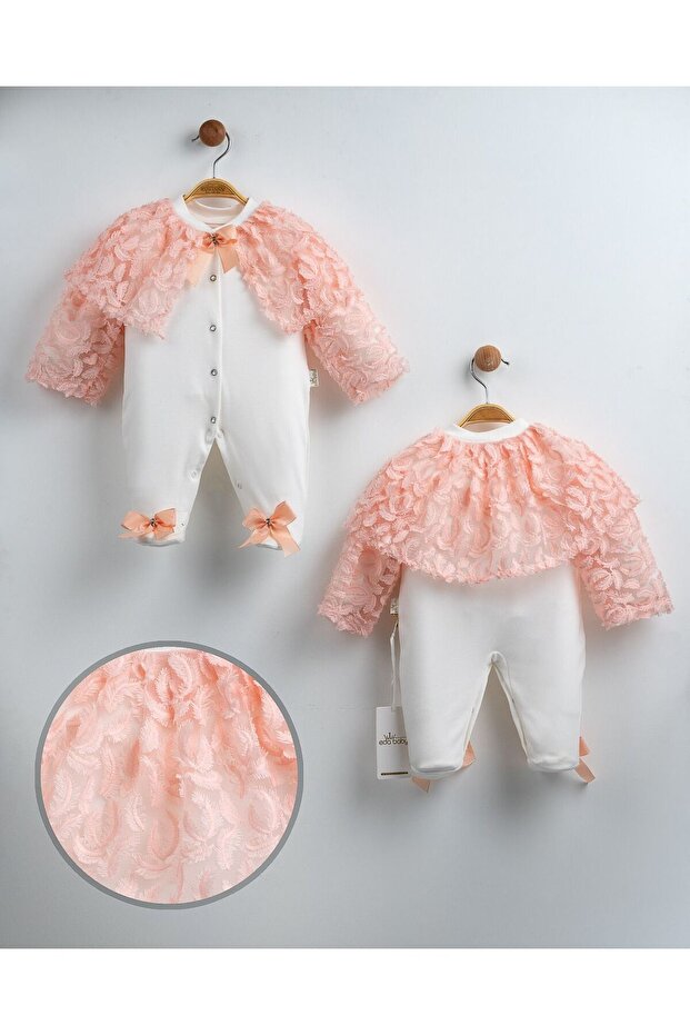 Luxury Baby Romper with Lace Cape 100% Cotton