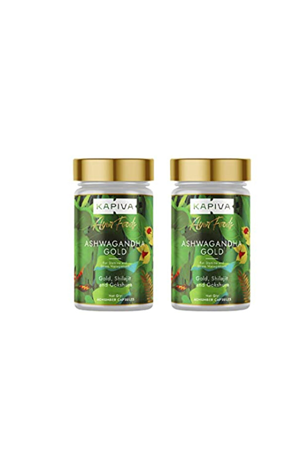 Ashwagandha Gold Capsules, Shilajit, Stress Relief - 60 Capsules, Pack Of 2