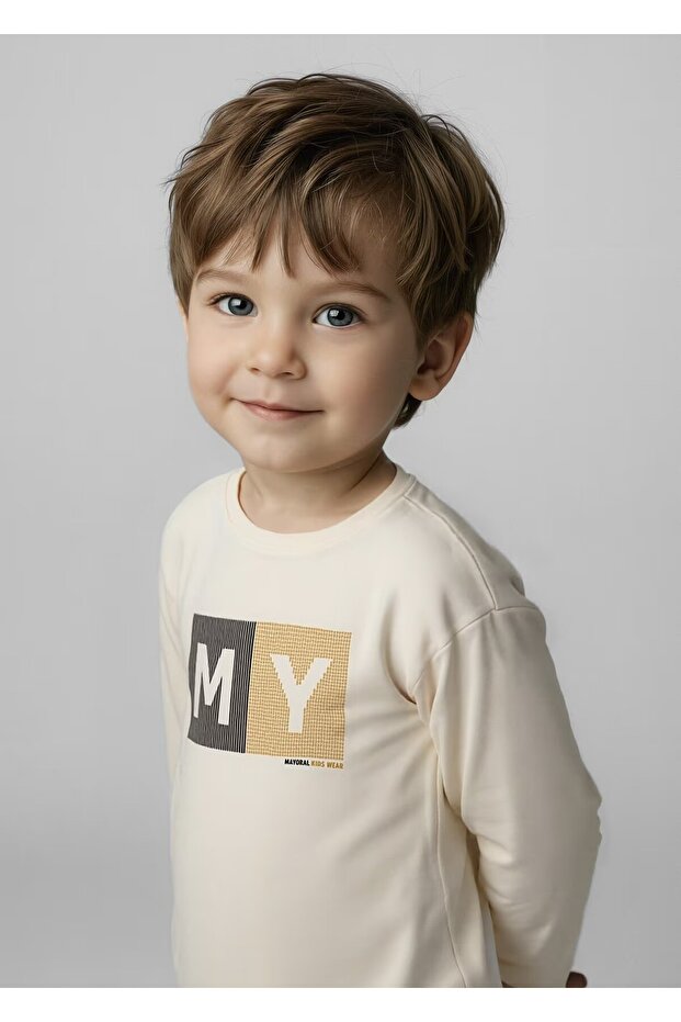Boy's Basic Long Sleeve Printed T-Shirt