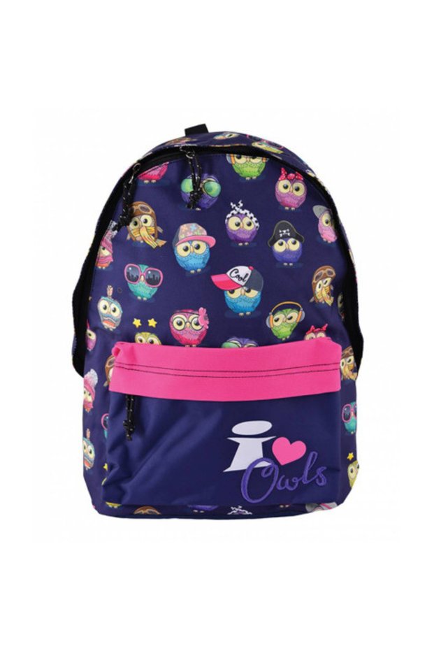 Rucsac cu bufnițe - bleumarin și multicolor