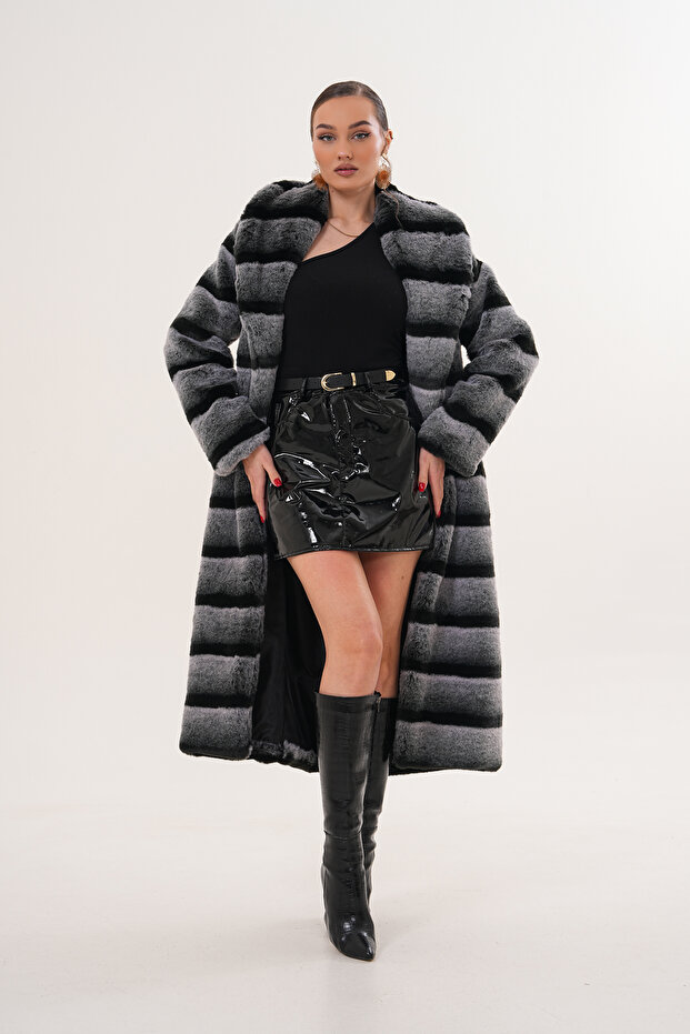 Full Length Patterned Coat - 3