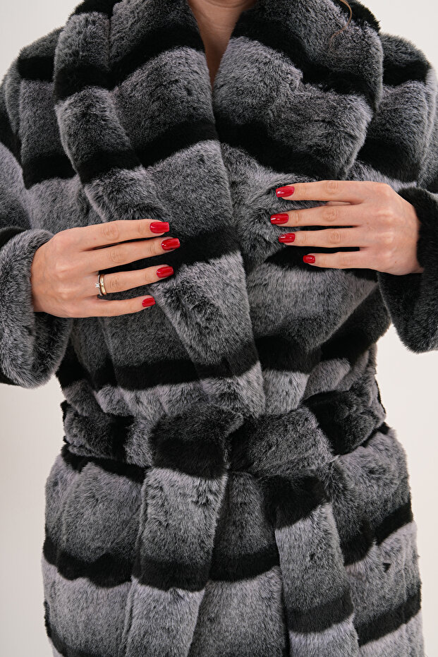 Full Length Patterned Coat - 8