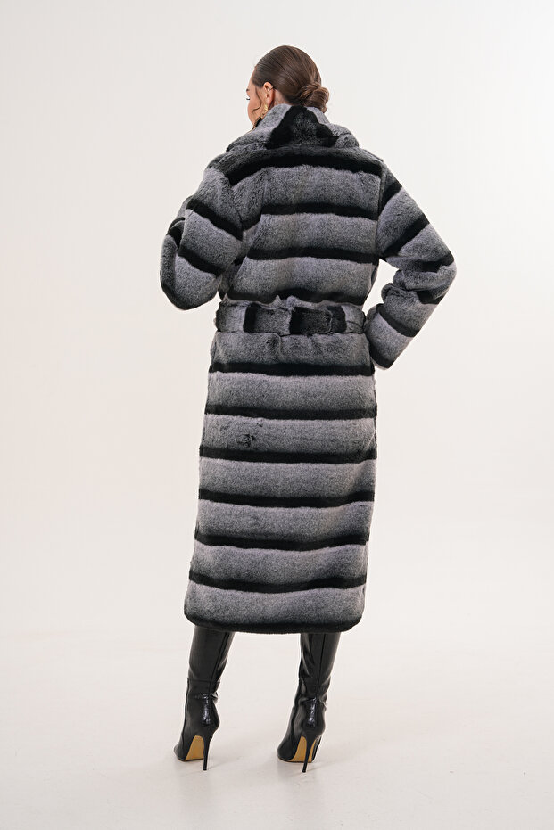 Full Length Patterned Coat - 6