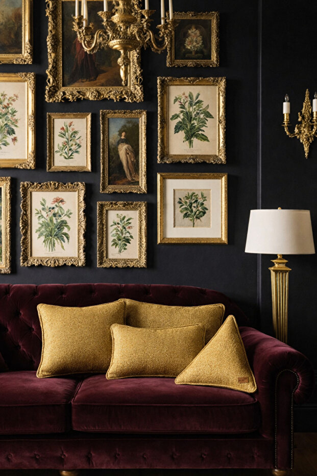 Gold Yanmaz Special Series Set Throw Pillow Cover
